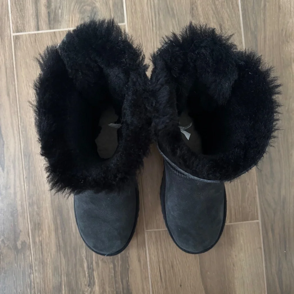 UGG Black Bailey Bow Glitz Boots